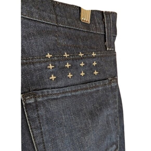 Ksubi dark blue Van Wrinkle ankle zip skinny straight leg jeans size 30 - Picture 4 of 5